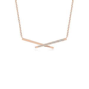 Colgante de compromiso con diamante cultivado en laboratorio, diseño de barra cruzada, oro de 10K, 14K, 18K, plata 925, 935, lujo, minimalista, moderno, chapado en rodio, fino - Product Image 3