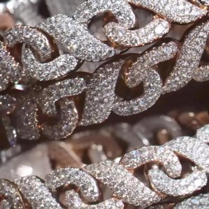 Bracelet cubain en moissanite style hip-hop glacé, bicolore, bijou de luxe pour homme - Product Image 3