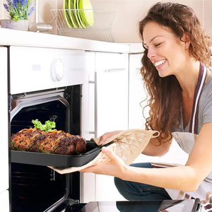 Bandeja para Asar de Alto Rendimiento para Deliciosas Cenas Familiares con un Amplio Diseño de Acero Inoxidable, Cómoda y Resistente al Calor - Product Image 5