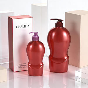 Botella de Plástico PET Roja Personalizada de 480 ml y 1000 ml con Bomba Dosificadora para Champú, Acondicionador para el Cuidado del Cabello, Gel de Ducha y Jabón Corporal - Product Image 1