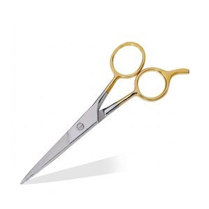 Tijeras de Estilista de Alta Calidad, Cortapelos Profesionales, Acero Inoxidable Alemán Templado en Hielo de 5.5 Pulgadas con Mango Dorado, Rectas - Product Image 1