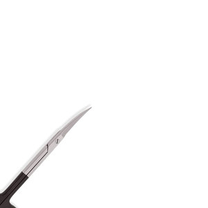 Ciseaux professionnels Supercut Iris 4,5” à lames courbées de précision, aiguisées et dentelées, anneaux noircis pour coupes chirurgicales fines - Product Image 4