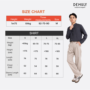 Chemises décontractées pour hommes à manches longues, col mandarin, bouton unique, séchage rapide, personnalisables en gros (ODM), en polyester/coton tissé 160g - Product Image 6