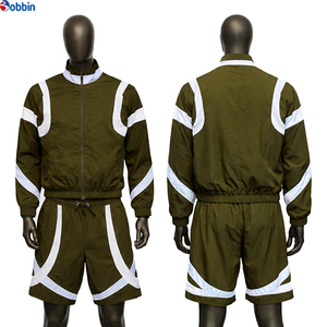 Conjuntos Deportivos Personalizados para Hombre, Shorts Deportivos, Chaqueta Cortavientos, Traje Deportivo Unisex Cómodo con Logotipo Personalizado, Chaqueta con Cierre, Estilo Hip Hop, Color Sólido - Product Image 6