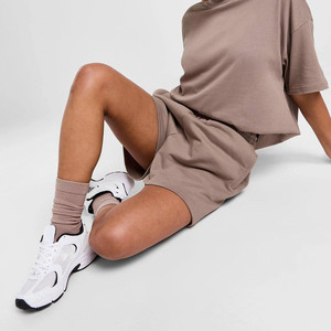 Womens Shorts High Waist <b>Elastic</b> Drawstring Relaxed Fit Summer Soft Cotton Shorts Minimal Custom - Product Image 4