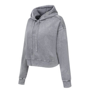 Nueva sudadera corta con capucha para mujer, elegante y moderna, de manga larga, tela suave y transpirable, informal, para gimnasio y entrenamiento. - Product Image 3