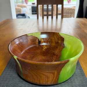 Elegante Tazón Redondo de Madera y Resina Ecológico para Almacenamiento de Alimentos en la Cocina y Contenedor Lavable - Product Image 4