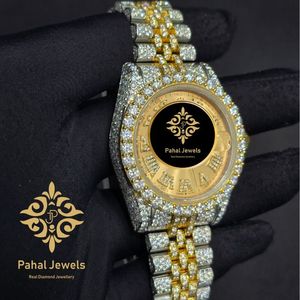 นาฬิกาเพชรหรู Pahal Jewels ตัวเรือนสแตนเลสสตีล 40 มม. ระบบอนาล็อก กลไกอัตโนมัติ (ออโต้) หน้าปัดคริสตัลแซฟไฟร์ ประดับโมอิสซาไนต์ - Product Image 4