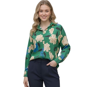 Camisa extragrande de corte largo para mujer, estilo coreano, informal, con botones, tipo túnica - Product Image 1