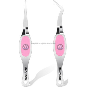 Pince à épiler droite courbée de précision à prise inversée Pointe fine - Product Image 2