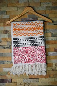 Manta Decorativa Moderna con Estampado Floral, Hecha a Mano en India, 100% Algodón Orgánico, Ecológica, Suave, con Borlas - Product Image 6