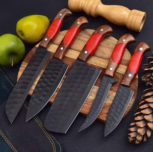 Couteaux de Chef Traditionnels 5 Pièces avec Revêtement Poudré, Manche Personnalisé, Lame Dentelée Tranchante pour Usages Multiples, Écologiques - Product Image 5