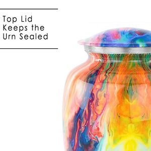 Urnes funéraires décoratives en aluminium pour le stockage des cendres humaines crémées, design à motifs magnifiques - Product Image 2