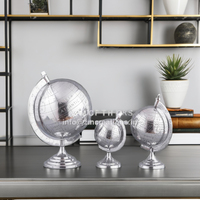 Globe terrestre moderne de luxe en aluminium, personnalisable et écologique, pour la décoration de la maison et du bureau, fournisseur OEM pour décorations de géographie mondiale