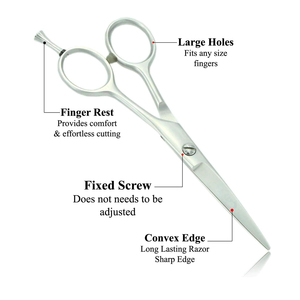 Ciseaux de coiffure professionnels en acier inoxydable, lame droite tranchante, pour droitiers, manche incliné, ciseaux de salon - Product Image 1