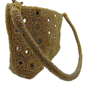 Bolso de mano de lujo con cuentas doradas hecho a mano, cartera de noche nupcial, bolso de fiesta bordado de diseñador, cartera de boda étnica - Product Image 2