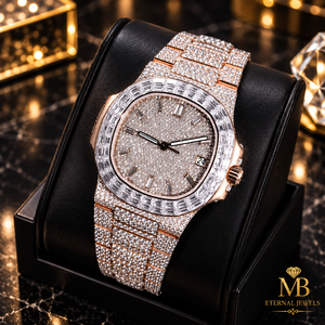 Reloj de Lujo MB ETERNAL JEWELS, Oro Rosa con Diamantes, Cuarzo Analógico, Caja Cuadrada de 40 mm para Hombre, Cristal de Zafiro - Product Image 4