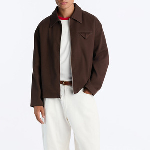 Men's <b>Brown</b> <b>Corduroy</b> Zipper <b>Jacket</b> With Turn-down Collar And Pockets Casual Autumn Shirt <b>Jacket</b> Regular Fit - Product Image 4