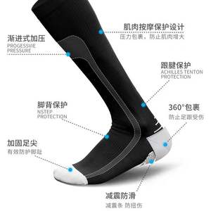 Chaussettes de sport de compression personnalisées pour hommes, conçues professionnellement, en nylon/coton, écologiques, à séchage rapide, pour le basketball et la course à pied - Product Image 4