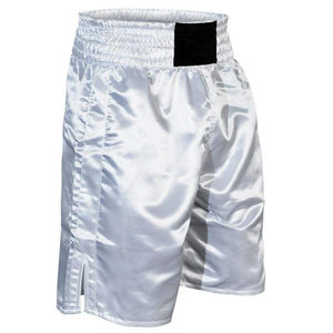 Men's Satin Boxing <b>Shorts</b> Elastic Waist Mid Rise Sporty Kickboxing Trunks With Side Stripes For Fitness - Product Image 5