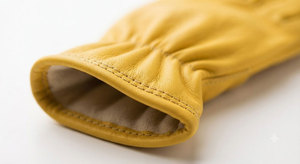 Yellow Leather Work <b>Gloves</b> Durable Anti-Slip Straight Cuff Heat Resistance Anti-static Breathable General Purpose Safety <b>Gloves</b> - Product Image 5