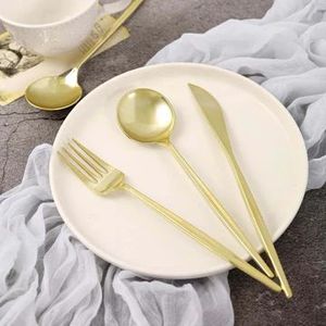 Couverts de table contemporains de prestige, comprenant un couteau principal et une fourchette à dessert, pour des tables élégantes et avant-gardistes - Product Image 1