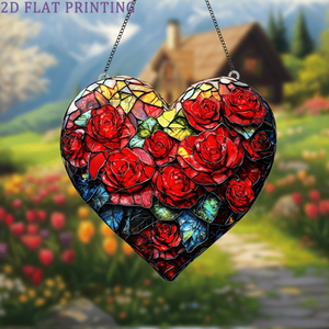 CIFbuy Acrylic Rose Heart Sun Catcher Decorazione da appendere alla finestra per giardino, decorazione in cristallo e acchiappasole TikTok per il servizio di ritiro Temu - Product Image 1