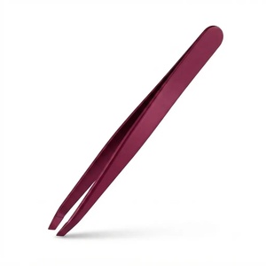 Stainless Steel Luxury Eyebrow Tweezers Slanted/Pointed Tips Classical Design Durable Eco-friendly Customized <b>Black</b> <b>Rose</b> Gold - Product Image 1