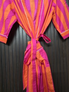 Peignoir Bohème Romantique 100% Coton Léger à Rayures Orange, Vêtement d'Intérieur Hivernal, Ensemble Cadeau ODM pour Noël - Product Image 2