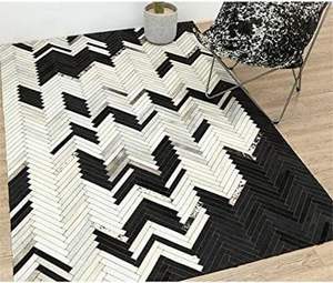 Tapis en cuir vague persan moderne motif tufté à la main de luxe pour chambre et décoration - Product Image 2