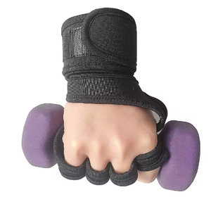 Weight Lifting <b>Gloves</b> Wrist Support Gym Training Grip Crossfit Powerlifting <b>Gloves</b> Full Palm Protection Leather/Polyester/Nylon - Product Image 3