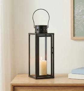 Wholesale Black Metal Hexagon Shape Handmade Candle <b>Lantern</b> Glass Panel Hanging <b>Hurricane</b> Lamp Vintage Decorative Candle Holder - Product Image 2