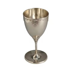 Gobelet à vin en acier inoxydable de luxe, réutilisable, élégant, vaisselle pour hôtel, restaurant, mariage - Product Image 1