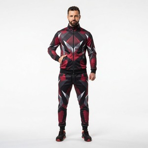 Men's <b>Camouflage</b> <b>Tracksuit</b> Full Length Zipper Front Side Pockets Breathable Sporty Autumn Wear Regular Fit 100% Polyester - Product Image 2