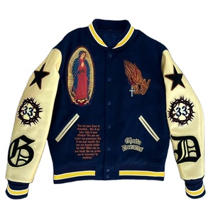 Chaqueta Varsity Personalizada para Hombre, Estilo Urbano de Invierno, Premium, con Letras Bordadas, OEM, ODM, 100% Lana Peinada, Logotipo Frontal Personalizado - Product Image 1
