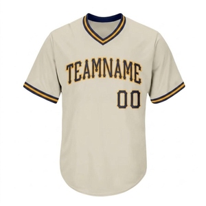 Maillot de softball unisexe personnalisé, maillot de baseball blanc personnalisable, nom et numéro bleus imprimés au dos, col rond, manches courtes, adulte - Product Image 3