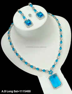 Ensemble de bijoux de mariée en diamant américain classique Collier et boucles d'oreilles en deux pièces pour mariage Style classique à la mode - Product Image 2