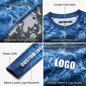 Camiseta de Pesca de Manga Larga con Protección Solar UPF 50+ y Logotipo Personalizado para Hombre, de Secado Rápido, Sublimada, 140g, Ropa Deportiva para Exteriores, OEM - Product Image 4