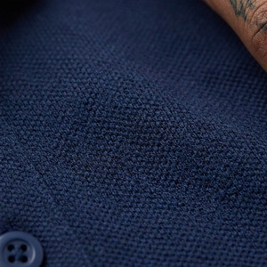 Polo de Manga Corta Azul Marino para Hombre, Talla Grande, Estilo Casual, Color Sólido, Tejido de Piqué de Algodón - Product Image 6