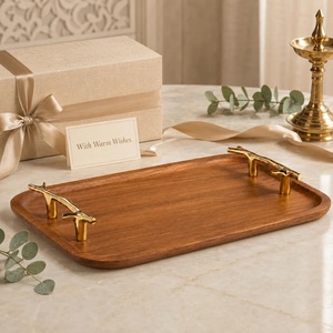 Unicorn Handicrafts Elegant Wood Serving <b>Tray</b> for Coffee Tea Breakfast <b>Snacks</b> Desserts Food Home Dining Table Restaurant - Product Image 4