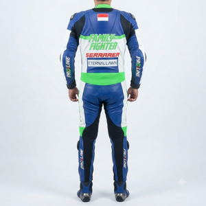 Combinaison de moto pour homme Zuzuki Pro 1 pièce en cuir de vache véritable/cuir de kangourou, style MotoCP, armure niveau 2 - Product Image 2