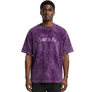 Camiseta Personalizada de Estilo Urbano con Lavado Ácido para Hombre, Ropa Casual Deportiva, Cómoda, de Alta Calidad, 100% Algodón, Secado Rápido y Transpirable - Product Image 4