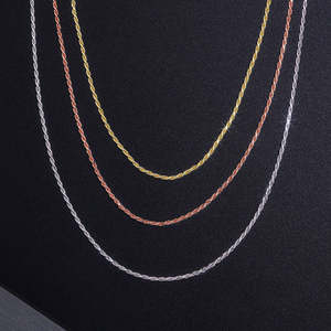 Collar de Cadena de Cuerda para Colgante en Plata, Diseño Simple y Ligero para Hombres y Mujeres, Joyería - Product Image 3