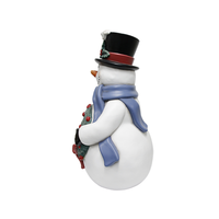 Bonhomme de neige de Noël en plastique soufflé, adorable bonhomme de neige avec couronne et écharpe, décoration de fêtes, modèle chinois YM8014679, vente en gros B2B