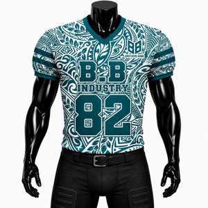 Camiseta de Fútbol de Poliéster Sublimado al por Mayor, Color Verde Azulado Oscuro, Transpirable, de Malla, con Cuello en V, Ropa Deportiva B.B.I - Product Image 1