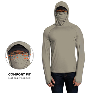 Sweat à capuche de pêche pour hommes adultes UPF 50 anti-UV, grande taille, manches longues, couleur unie, pull léger et respirant 100% polyester - Product Image 3
