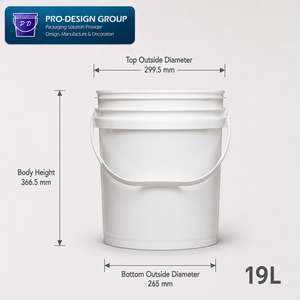 Seau en plastique de 5 gallons avec couvercle hermétique ; Seau robuste de 19 L pour peinture industrielle - Product Image 4