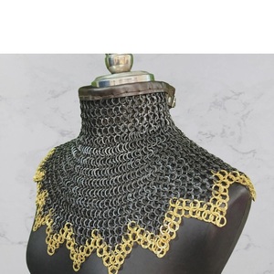 Haut de mode en armure de chaîne en acier avec bordure plaquée or, design soudé, forme irrégulière - Product Image 2