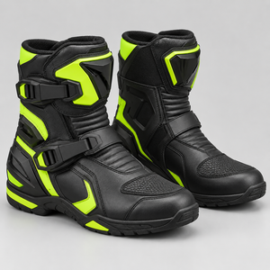 Motorbike Shorts <b>Boots</b> <b>Men</b> Motorcycle Riding Shoes Leather <b>Waterproof</b> Durable Anti Slip Protective Outdoor Casual Footwear - Product Image 1