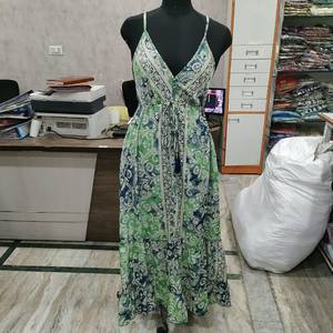 Vestido Maxi de Verano para Mujer, de Poliéster Tejido con Estampado Digital, Estilo Vintage, con Tirantes Finos, Espalda Descubierta, Cintura Natural, Casual, para la Playa o Vacaciones - Product Image 4